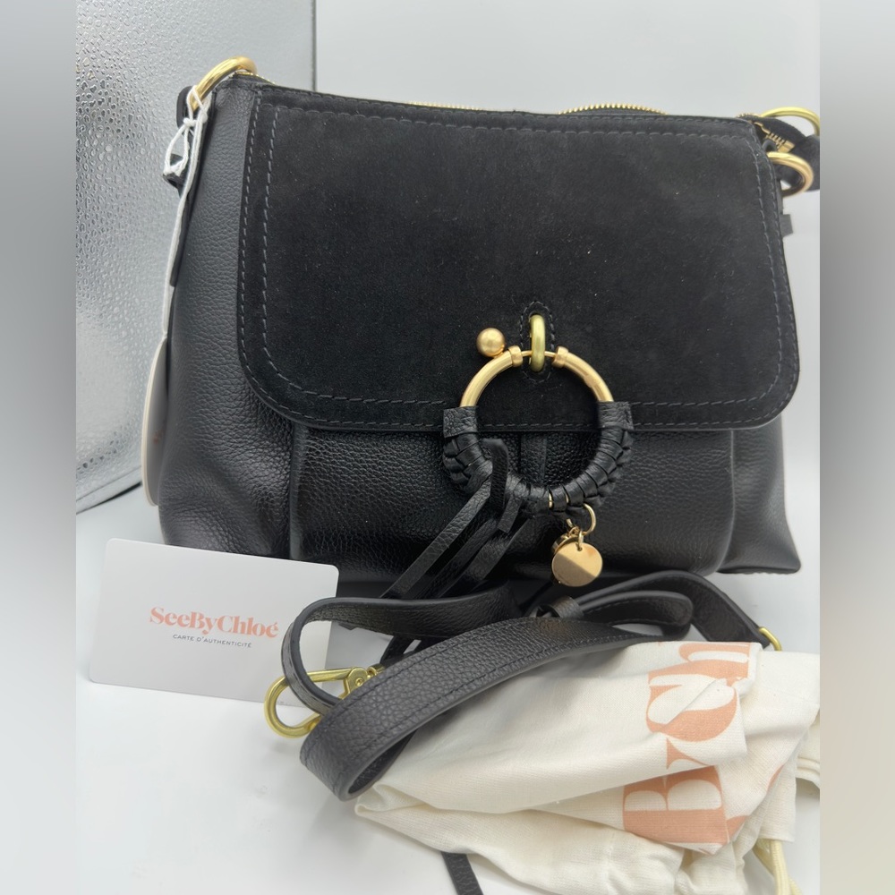 See by Chloé Joan Small Leather & Suede Shoulder Bag “defect”